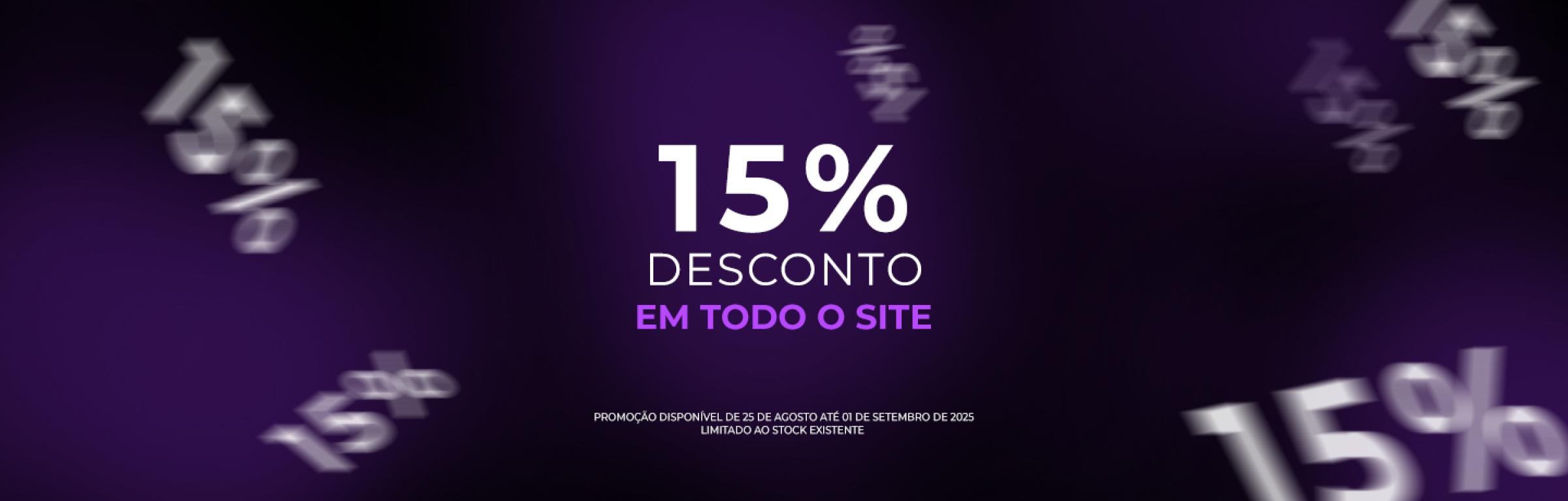 25 a 1 - 15% em todo o site - 25 a 1 - 15% em todo o site